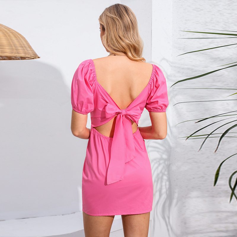 Elegant Square Neck Summer Midi Dress - Image 4