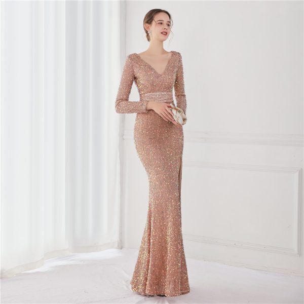 Elegant Sequin Fishtail Gown - Image 2