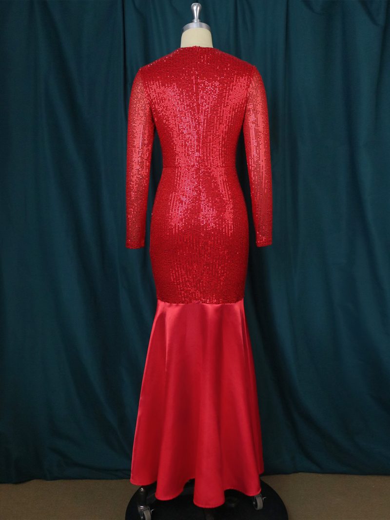 Sexy Sequin Mesh Fishtail Dress - Image 2