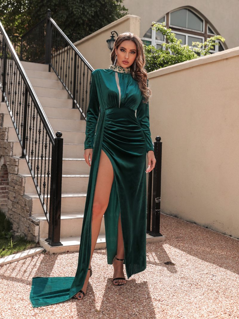 Korean Velvet Evening Dress - Image 2