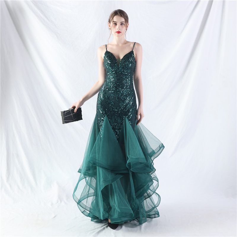Floral Sequin Mesh Dress - Image 3
