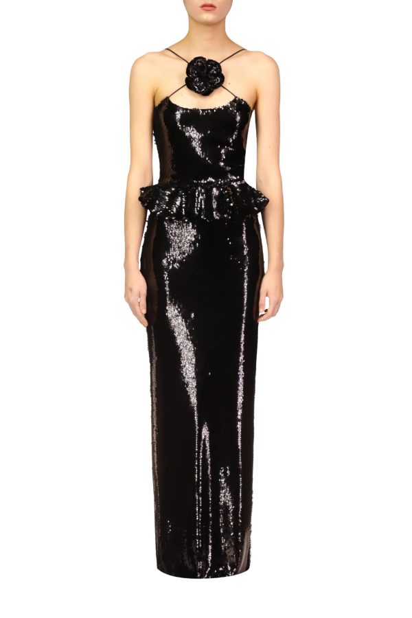 Charming Black Sequined Sheath Dress - Image 2