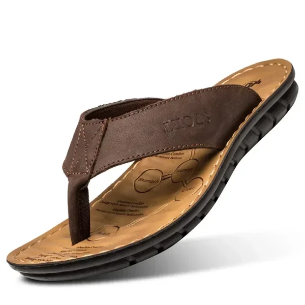 Men's Leather Beach Slippers - Image 2