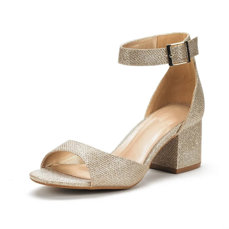 Shiny Gladiator Sandals Open Toe High Heels - Image 2