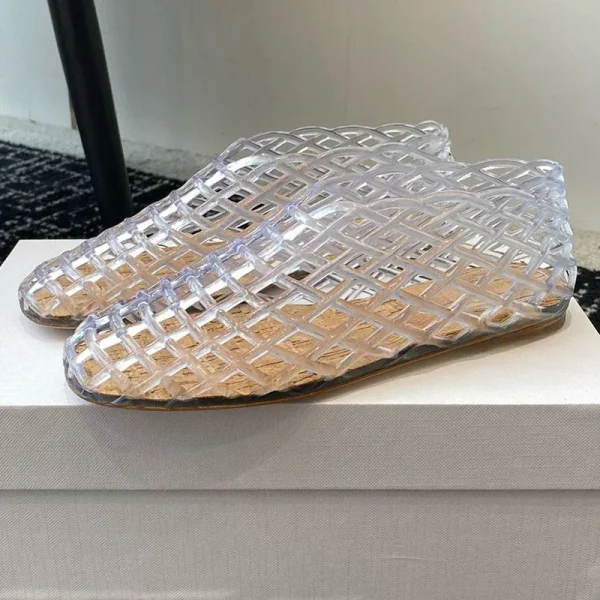 Transparent Woven Jellies Mesh Ballet Flats - Image 3