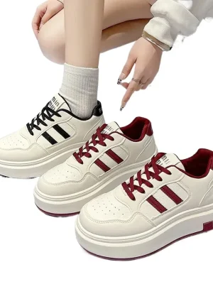 Thick-Soled Color Block Casual Sneakers