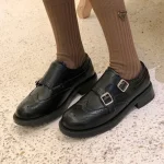 Carved Leather Buckle Loafers 2025