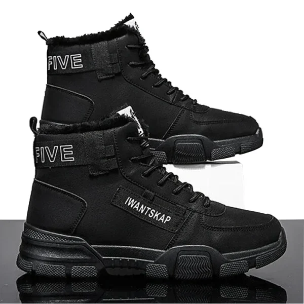 Men's Warm Lace-Up Winter Snow Boots - Image 2