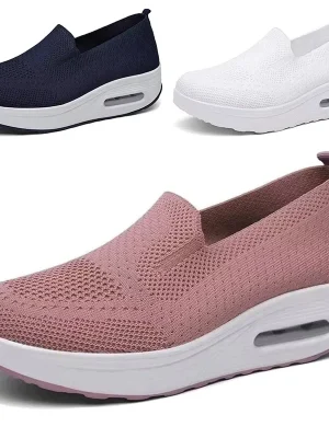 Woven Mesh Slip-On Sneakers