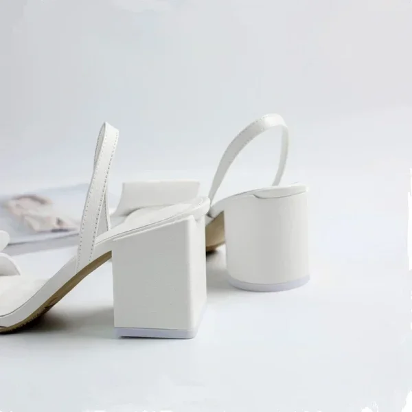 Square Button High Heel Sandals - Image 6