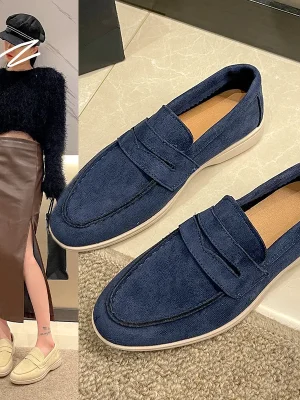 Suede Slip-On Loafers for Women