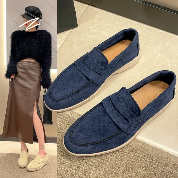 Suede Slip-On Loafers for Women