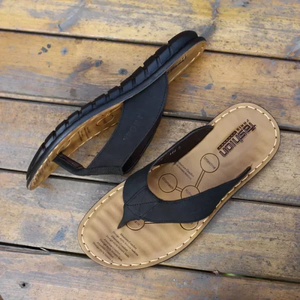 Men's Leather Beach Slippers - Image 3