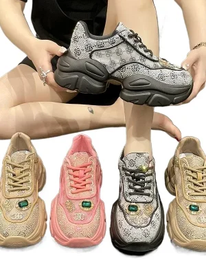 Women’s Rhinestone Dad Sneakers