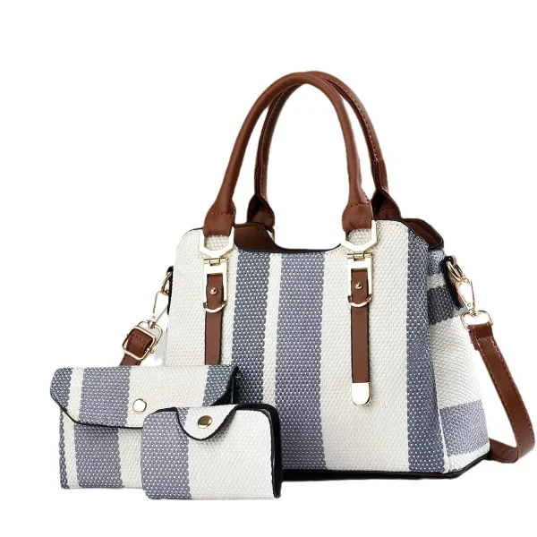 3-Piece Striped Handbag Set