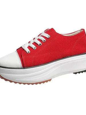 Plus Size Thick Soled Canvas Sneakers