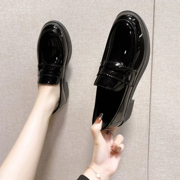 Patent Leather Square-Heel Loafers - Image 3