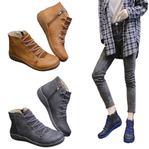 Plus Size Retro Short Boots - Image 2