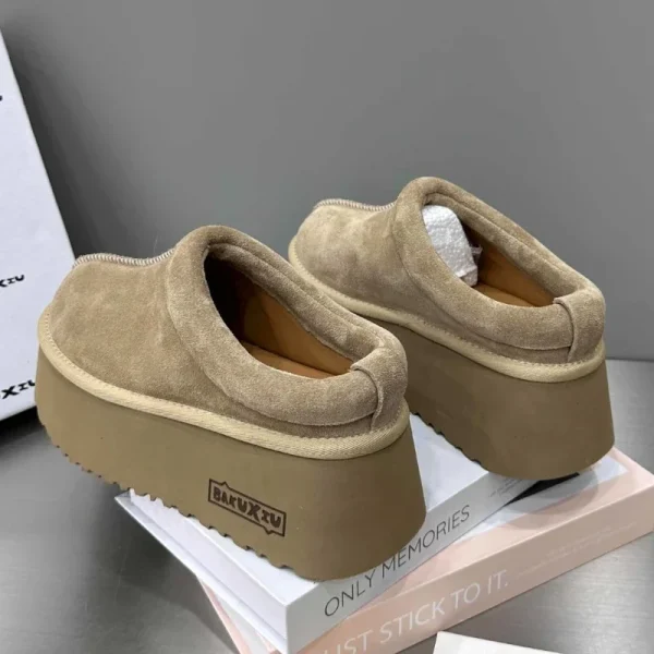 Suede Platform Slippers Warm Cozy Loafers - Image 5