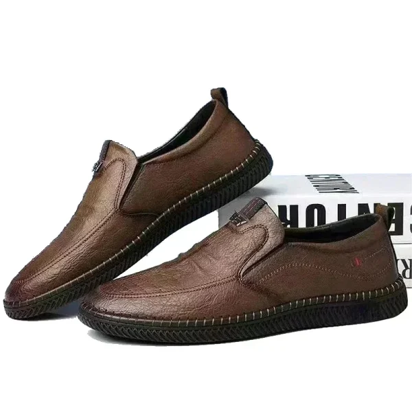 Men's Breathable Leather Slip-On Loafers