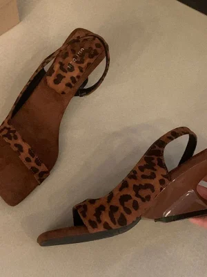 Leopard Wedge Slingback Heels