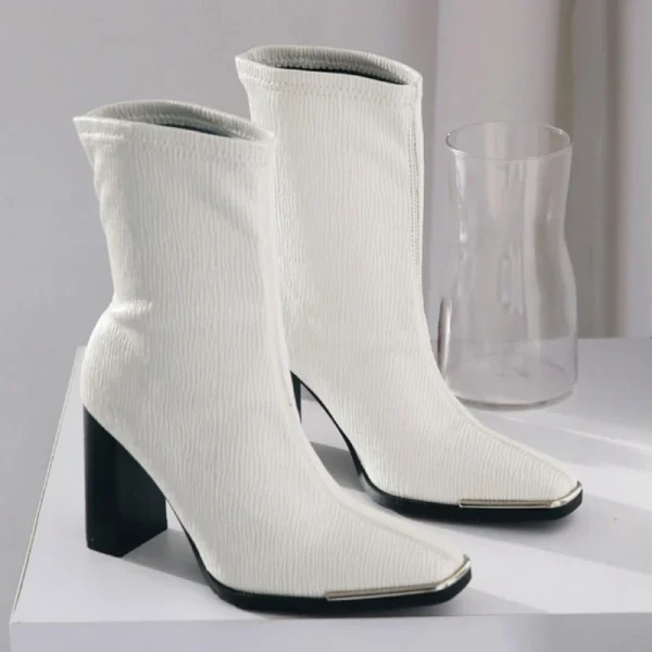 Zebra Stripe Ankle Boots High Heels - Image 4