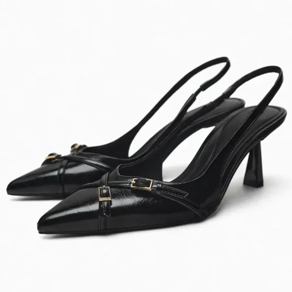 Cross Strap Pointed Heels - Image 3