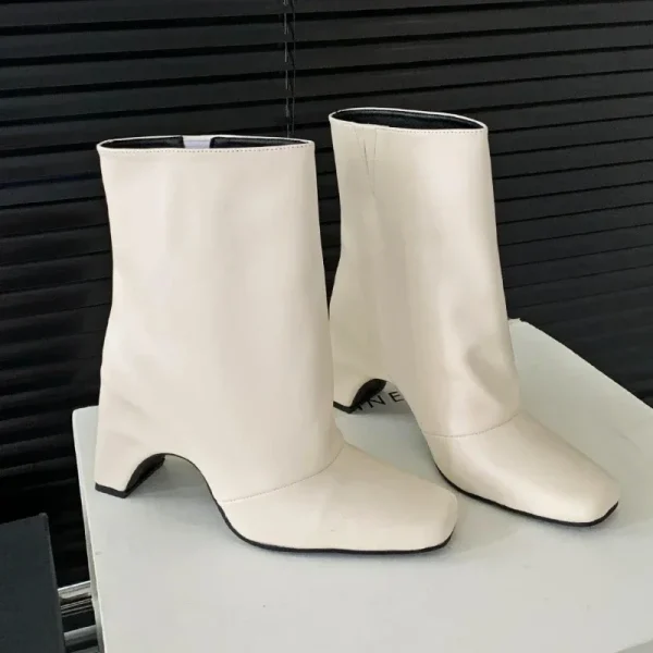 White Wedge Ankle Boots