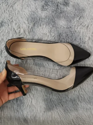 Transparent Pointed Toe Low Heels