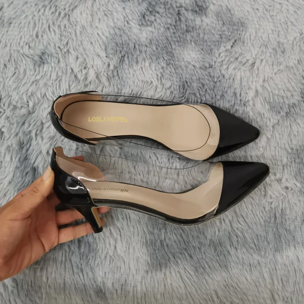 Transparent Pointed Toe Low Heels