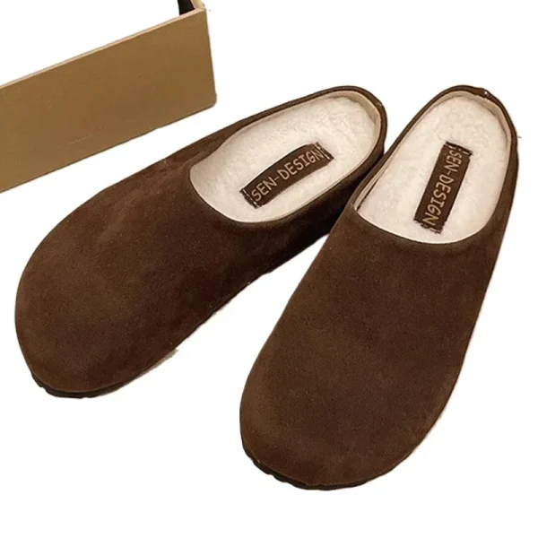 Women's Retro Suede Closed-Toe Clogs - Image 5