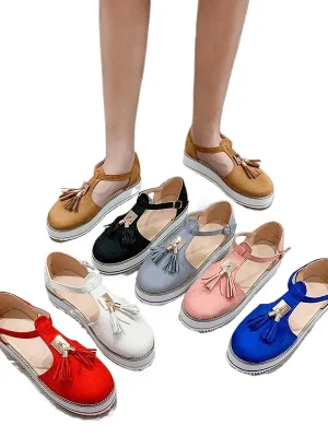 Plus Size Hollow Tassel Flat Sandals