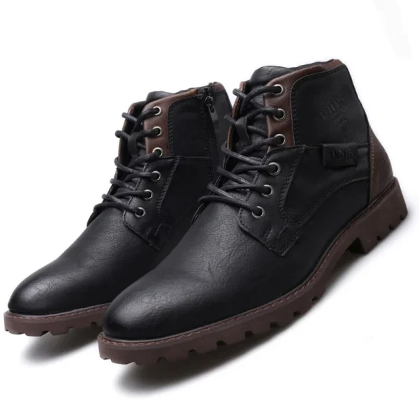 Leather High-Top Ankle Boots for Men