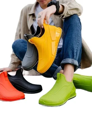 Men’s Waterproof Non-Slip Ankle Rain Boots