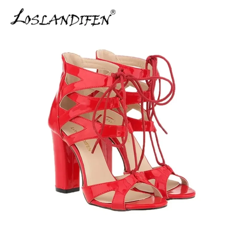 Sexy Hollow Sandals Peep Toe High Heels - Image 2