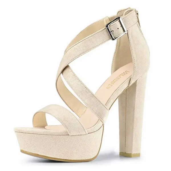 Cross Strap Wedge Sandals - Image 4