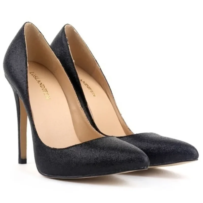 Gold Silver Sequin Stilettos 11cm Heels - Image 3