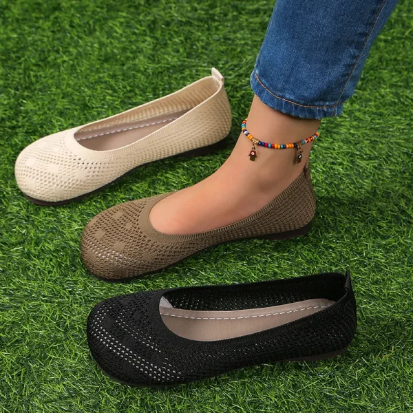 Korean Knit Breathable Flat Shoes - Image 3