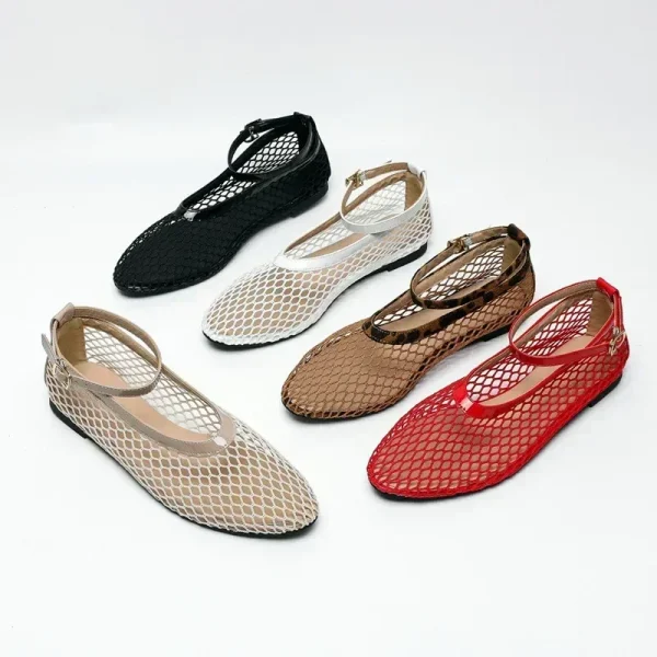 Mesh Mary Jane Flats Comfortable Soft Sole - Image 6