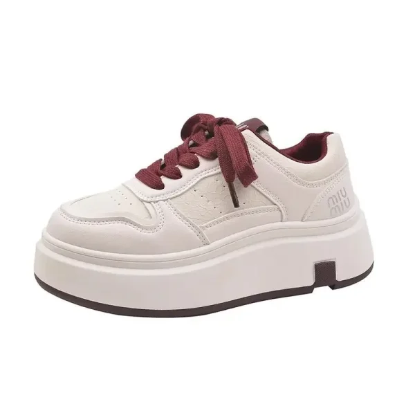 Soft Leather Thick-Soled Sneakers - Image 4