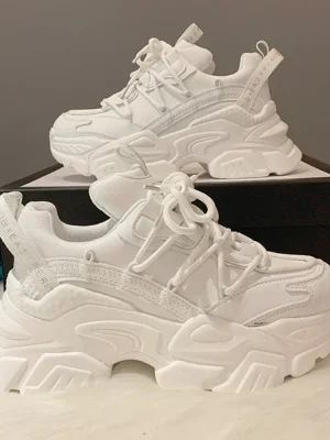 White Chunky Sneakers Comfy Platform