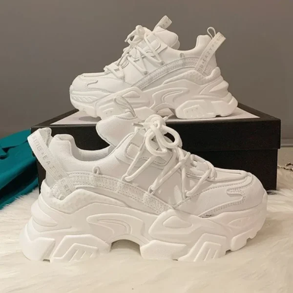 White Chunky Sneakers Comfy Platform