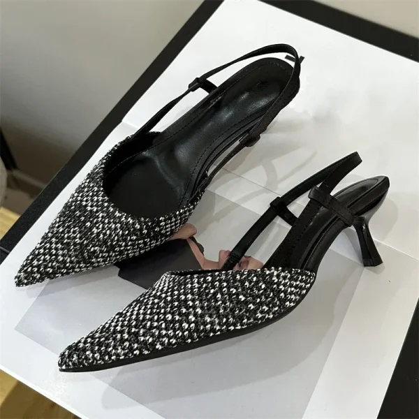 Weave Slingback Pointed Heels - Image 3