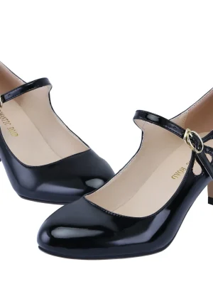 Patent Leather Low-Heel Dress Pumps