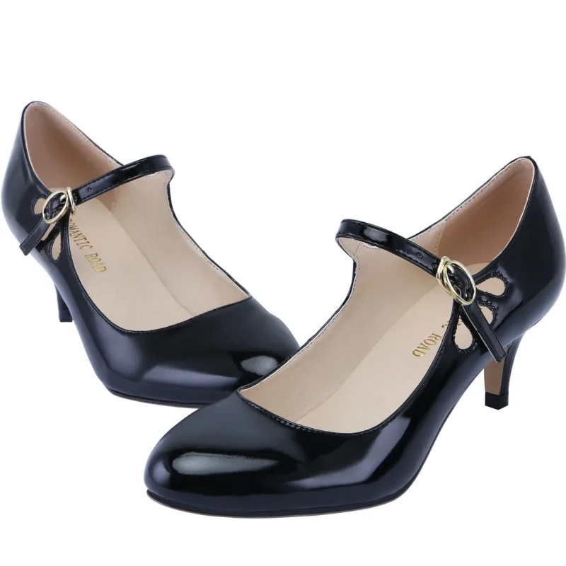 Patent Leather Low-Heel Dress Pumps