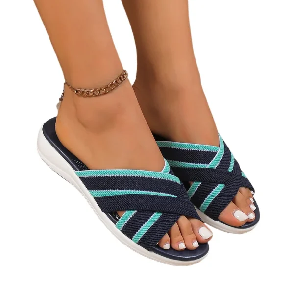 Plus Size Soft Sole Cross Strap Slippers