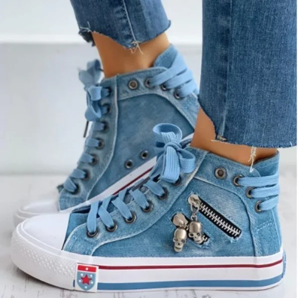 Women's High-Top Canvas Sneakers - Image 2