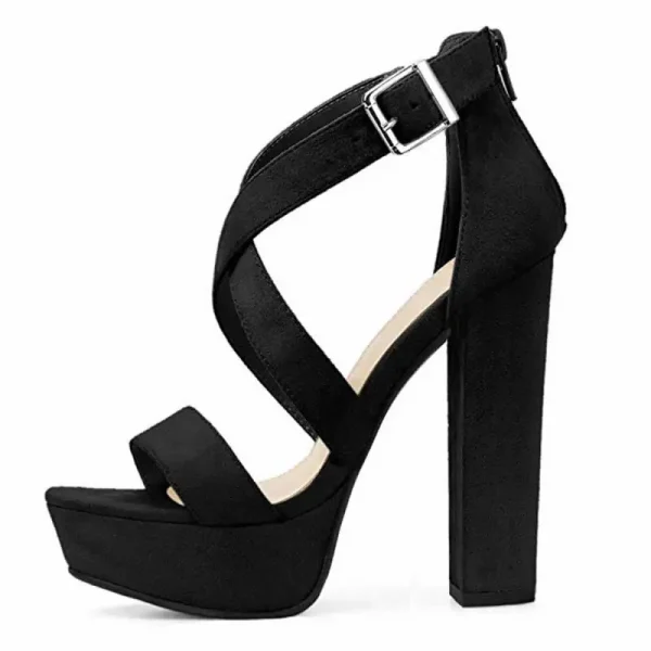 Cross Strap Wedge Sandals - Image 6