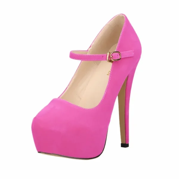 Platform Round-Toe Mary Jane Heels - Image 6