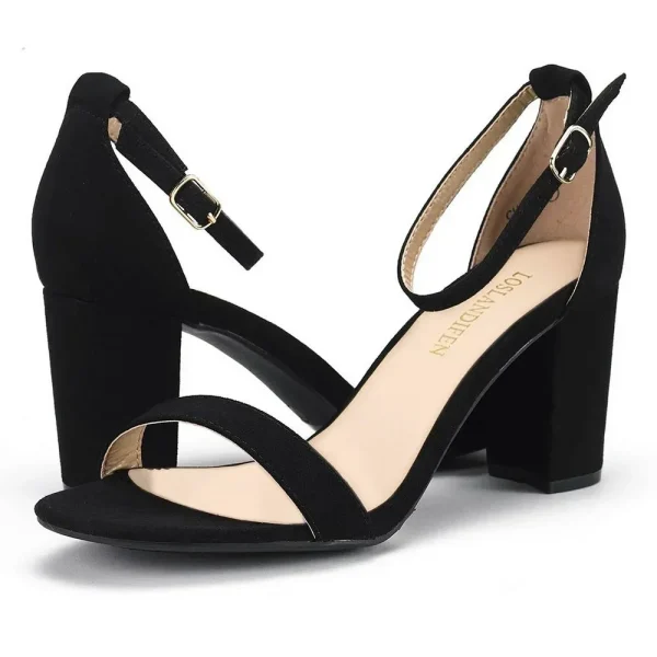 White Open-Toe Buckle Strap Sandals - Image 2